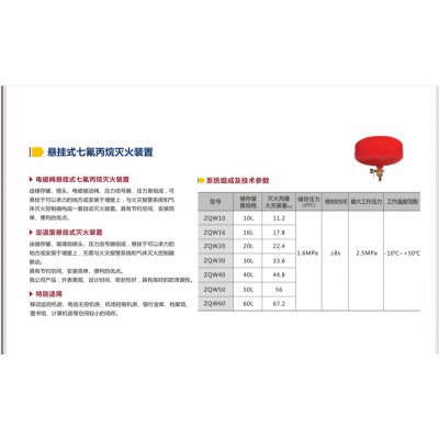 懸掛式七氟丙烷滅火裝置